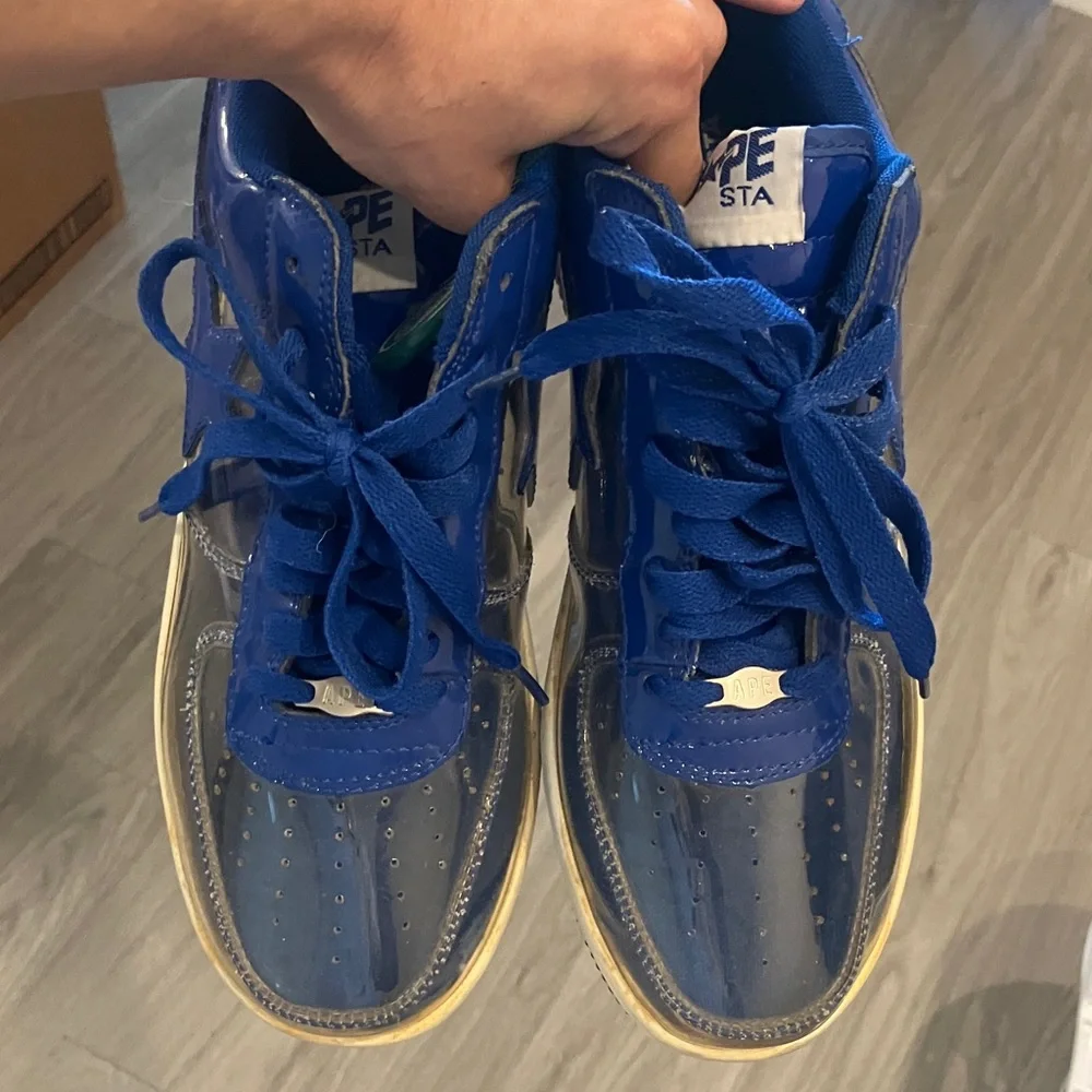 Bape Blue Patent Leather Sneakers - Picture 2 of 6